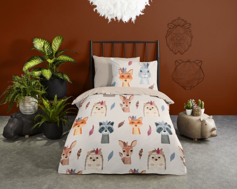 Dieren overtrek van Good Morning, 140 x 200 cm, kussensloop 70 x 90 cm - kussensloop 70 x 90 cm