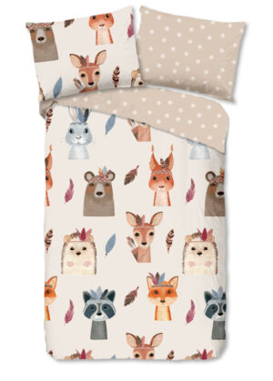 Good Morning dekbedovertrek dieren - Multicolor - 140 x 200 cm - 100% katoen - kussensloop 70 x 90 cm