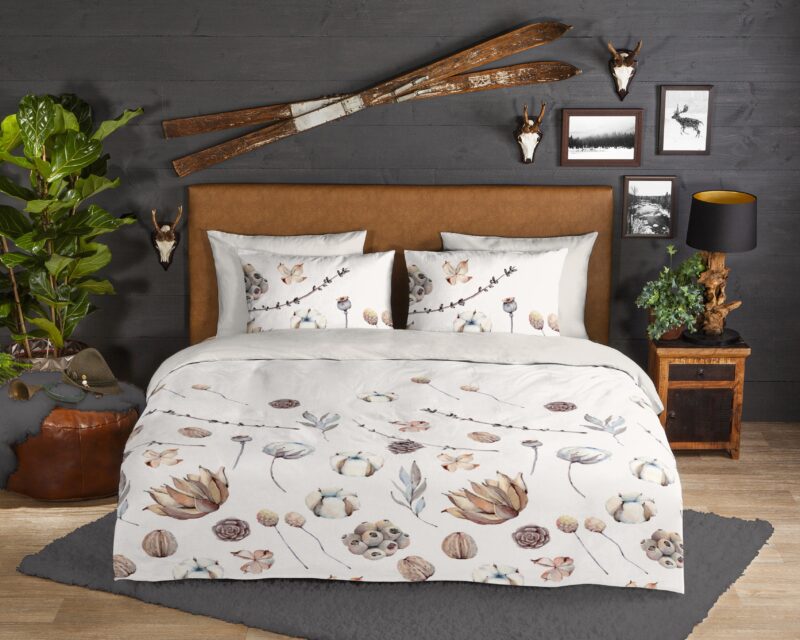 Droog bloemen overtrek van Good Morning, 200 x 200/220 cm, kussensloop 60 x 70 cm