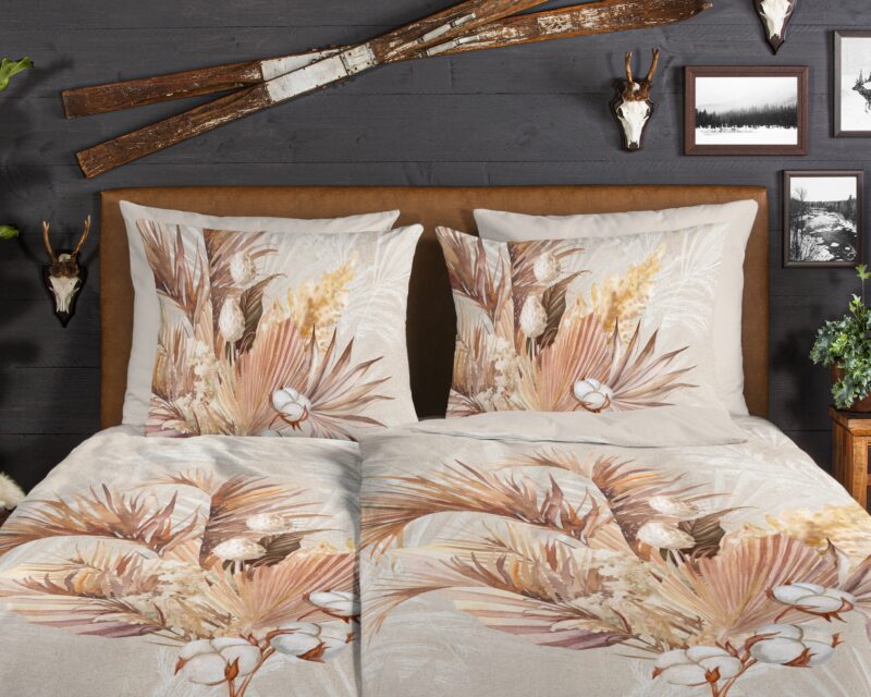 100% katoen/flanel dekbedset droogboeket van Good Morning in 155 x 220 cm