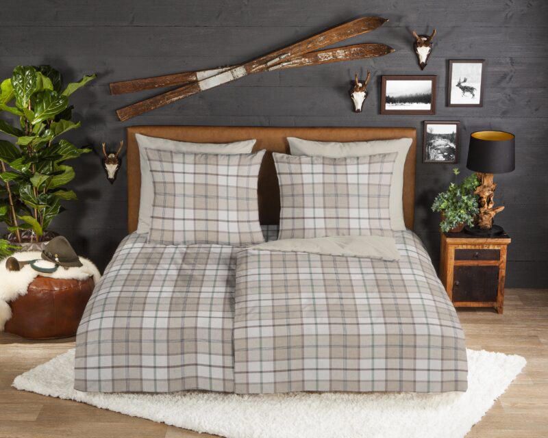 Geruite overtrek van Good Morning, 135 x 200 cm, kussensloop 80 x 80 cm