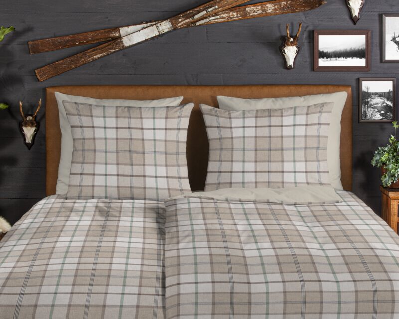 100% katoen/flanel dekbedset geruite van Good Morning in 135 x 200 cm