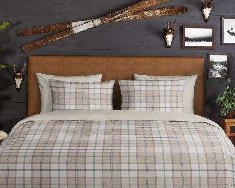 100% katoen/flanel dekbedset geruite van Good Morning in 200 x 200/220 cm