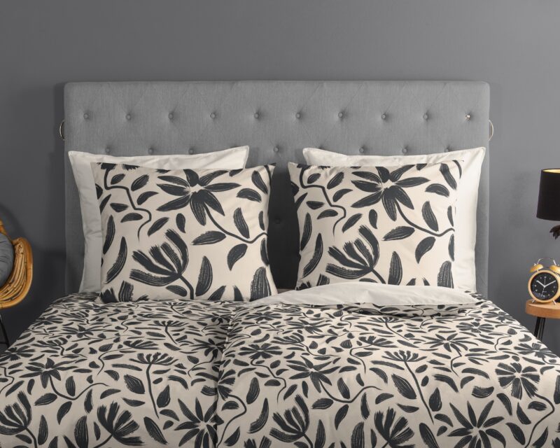 100% katoen dekbedset getekende bloemen van Good Morning in 155 x 220 cm