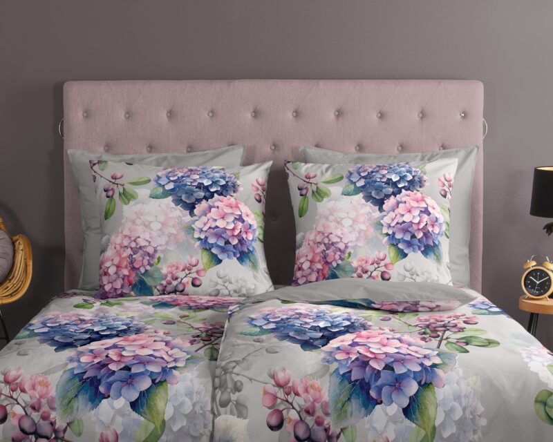 100% katoen dekbedset hortensia bloemen van Good Morning in 135 x 200 cm