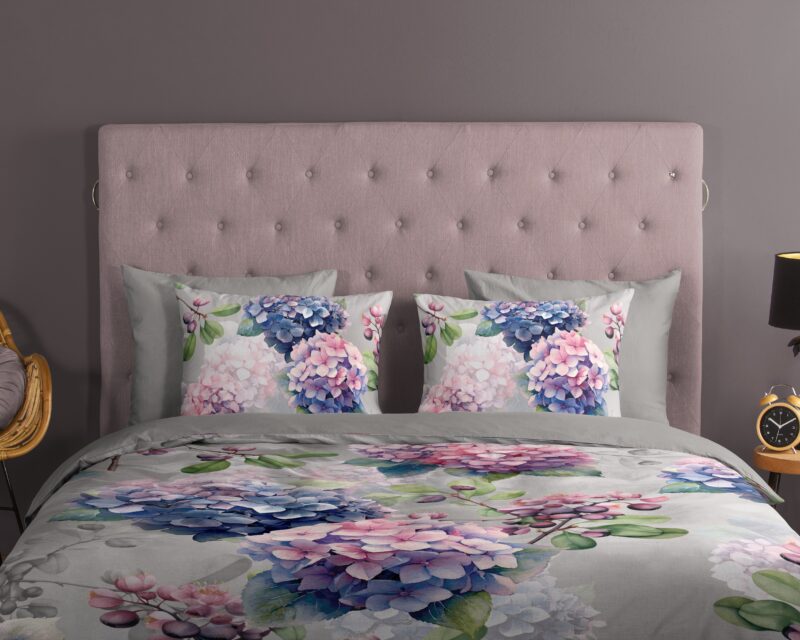 100% katoen dekbedset hortensia bloemen van Good Morning in 140 x 200/220 cm