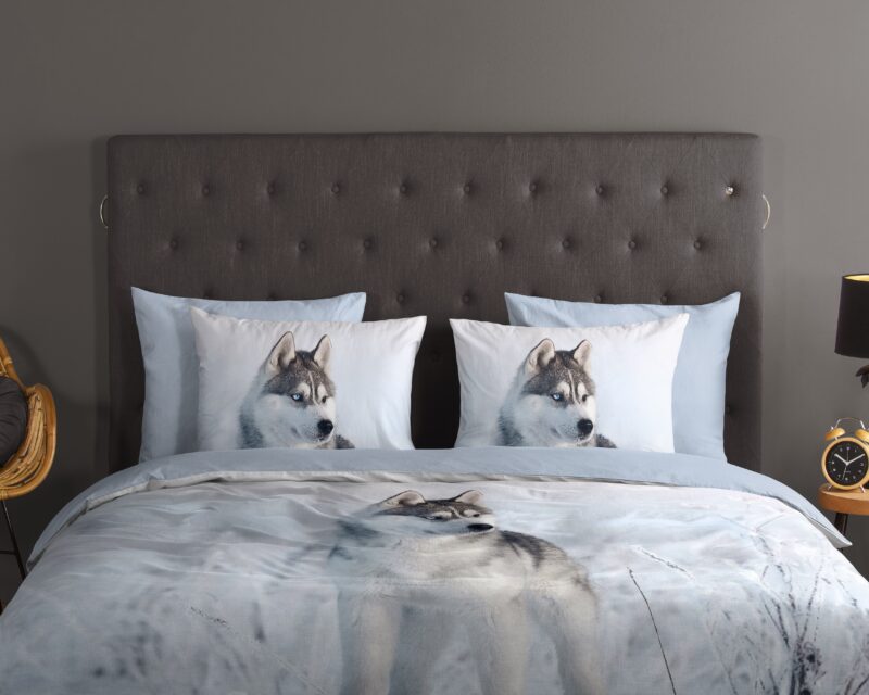 100% katoen dekbedset husky hond van Good Morning in 200 x 200/220 cm