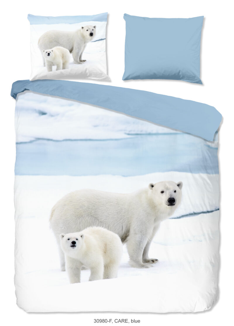 Good Morning dekbedovertrek ijsberen - Blauw - 240 x 200/220 cm - 100% katoen/flanel