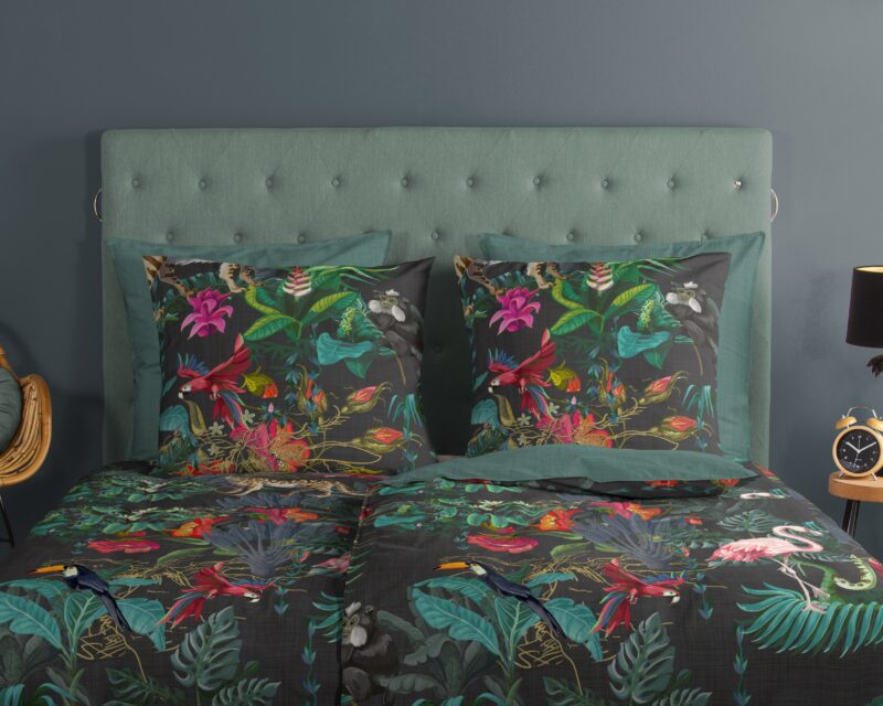 100% katoen dekbedset jungleprint van Good Morning in 200 x 200 cm