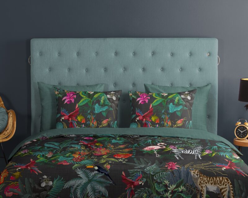 100% katoen dekbedset jungleprint van Good Morning in 240 x 200/220 cm