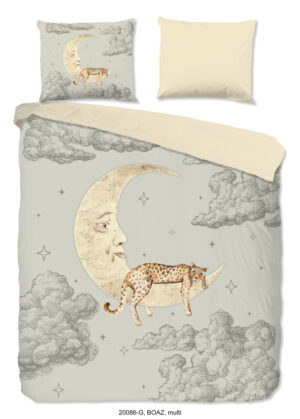 Good Morning dekbedovertrek maan en wolken - Multicolor - 240 x 200/220 cm - 100% katoen