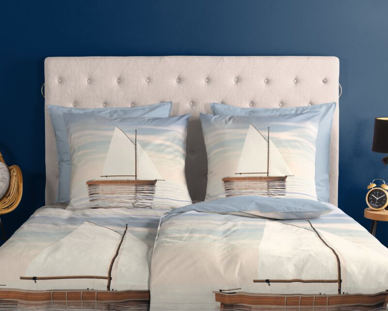 100% katoen dekbedset maritiem/ zeilboot van Good Morning in 135 x 200 cm