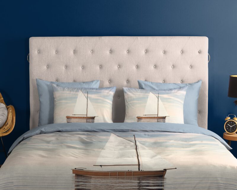 100% katoen dekbedset maritiem/ zeilboot van Good Morning in 200 x 200/220 cm