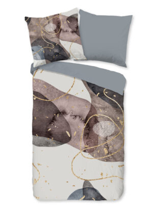 Good Morning dekbedovertrek moderne - Grijs - 135 x 200 cm - 100% katoen