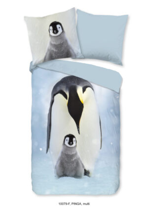 Good Morning dekbedovertrek pinguins - Multicolor - 135 x 200 cm - 100% katoen/flanel - foto 1
