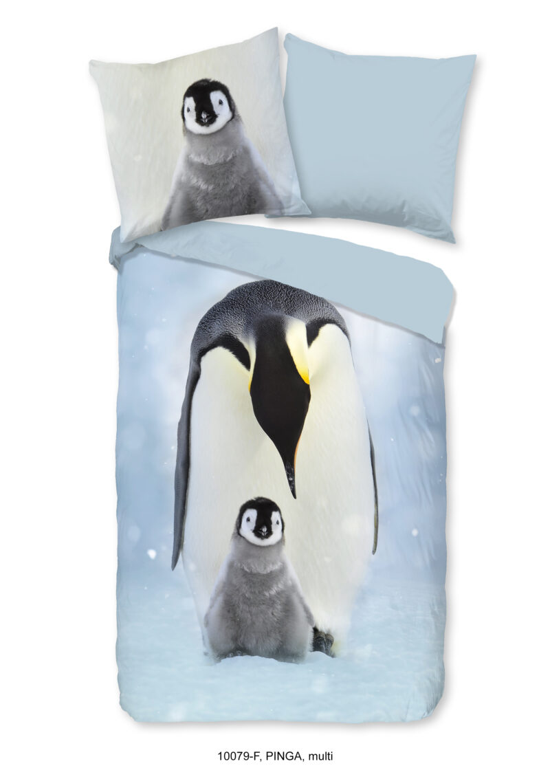 Good Morning dekbedovertrek pinguins - Multicolor - 135 x 200 cm - 100% katoen/flanel - foto 1