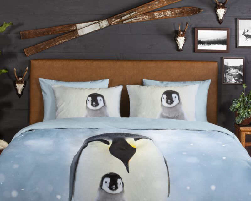 100% katoen/flanel dekbedset pinguins van Good Morning in 260 x 200/220 cm