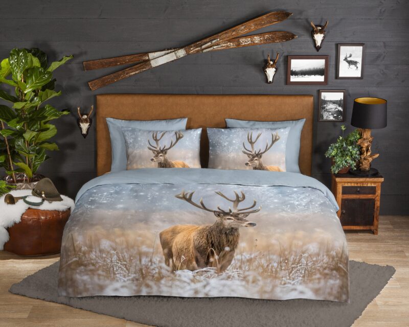 Rendier overtrek van Good Morning, 140 x 200/220 cm, kussensloop 60 x 70 cm