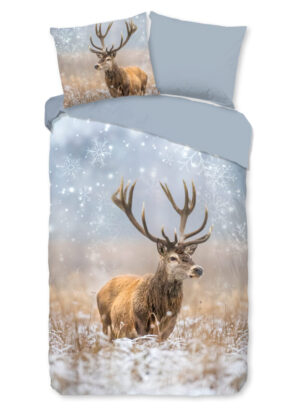 Good Morning dekbedovertrek rendier - Multicolor - 140 x 200/220 cm - 100% katoen/flanel