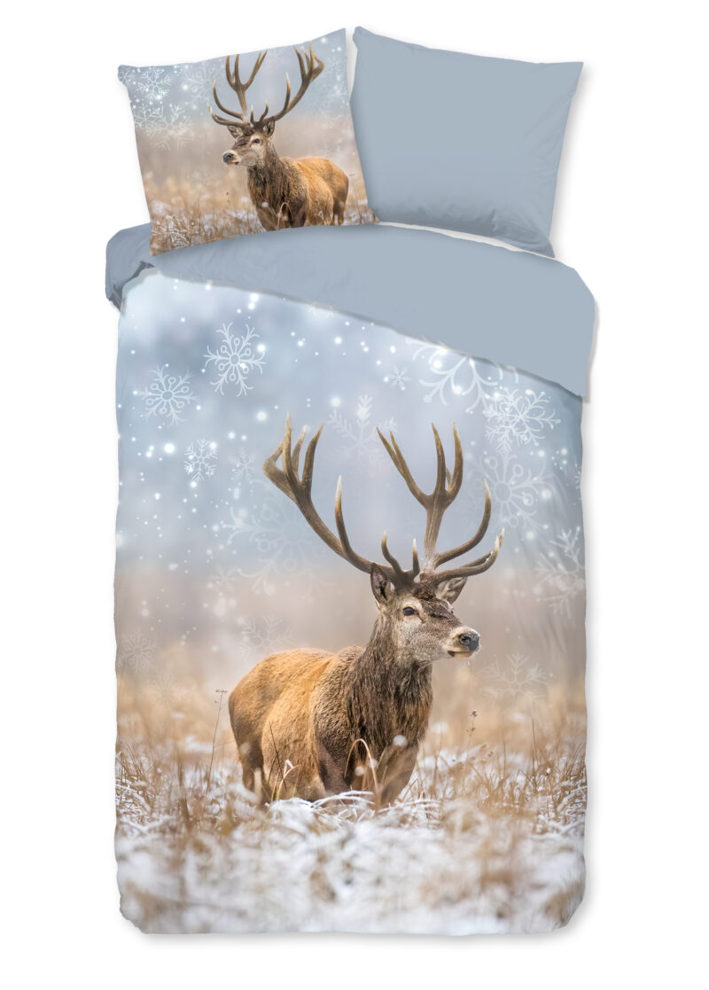 Good Morning Dekbedovertrek "rendier" - Multi - (140x200/220 cm) - Katoen Flanel