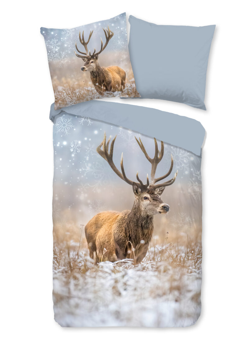Good Morning dekbedovertrek rendier - Multicolor - 200 x 200 cm - 100% katoen/flanel