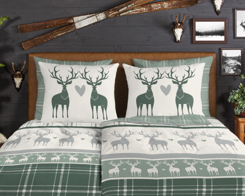 100% katoen/flanel dekbedset rendieren van Good Morning in 135 x 200 cm