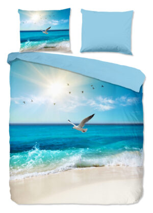 Good Morning dekbedovertrek strandthema - Multicolor - 200 x 200/220 cm - 100% katoen