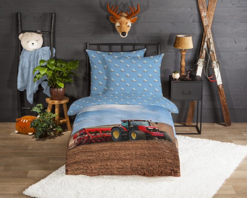Tractor overtrek van Good Morning, 140 x 200 cm, kussensloop 70 x 90 cm