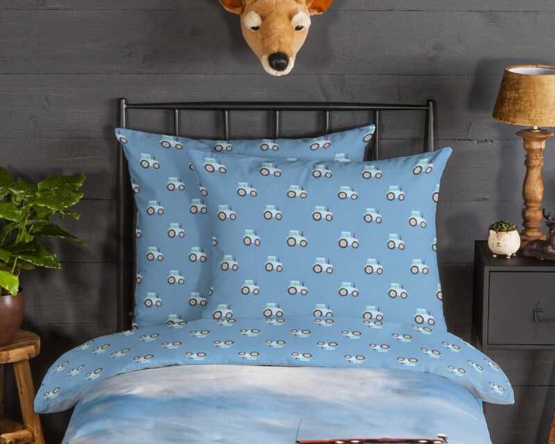 100% katoen/flanel dekbedset tractor van Good Morning in 140 x 200 cm