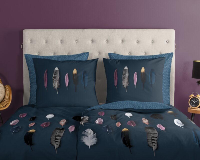 100% katoen dekbedset veren van Good Morning in 135 x 200 cm - Blauw