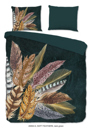 Good Morning dekbedovertrek veren - Groen - 240 x 200/220 cm - 100% katoen