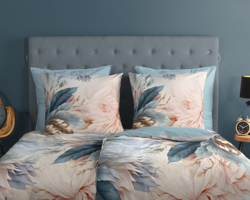 100% katoen dekbedset veren en bladeren van Good Morning in 135 x 200 cm