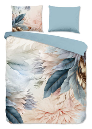 Good Morning dekbedovertrek veren en bladeren - Multicolor - 240 x 200/220 cm - 100% katoen