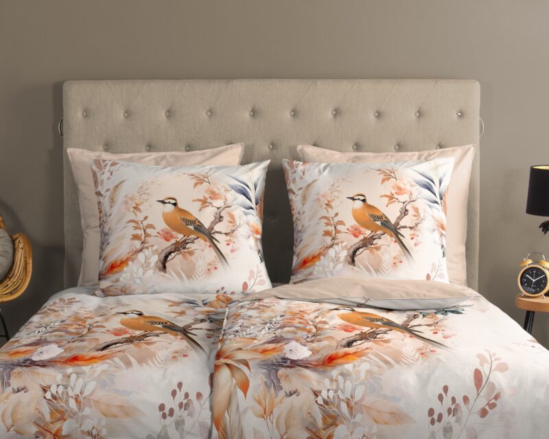 100% katoen dekbedset vogel en bloemen van Good Morning in 135 x 200 cm