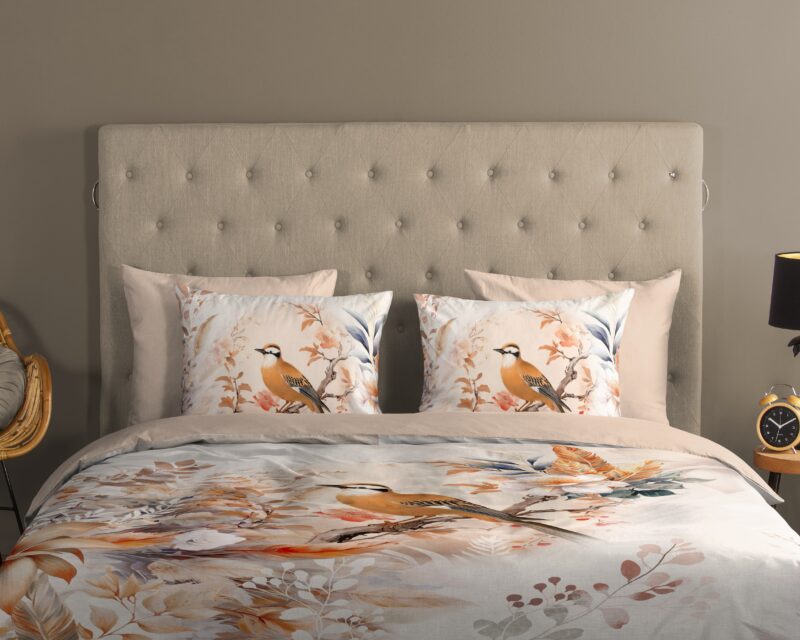 100% katoen dekbedset vogel en bloemen van Good Morning in 140 x 200/220 cm