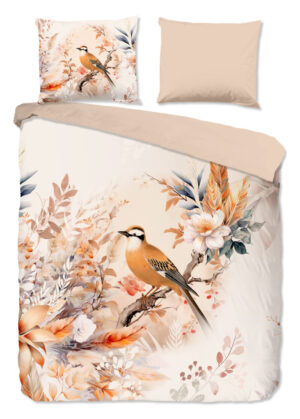 Good Morning dekbedovertrek vogel en bloemen - Multicolor - 240 x 200/220 cm - 100% katoen