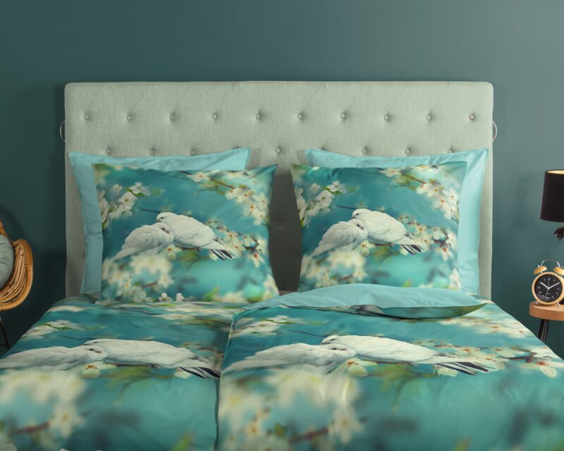 100% katoen dekbedset witte duiven van Good Morning in 135 x 200 cm