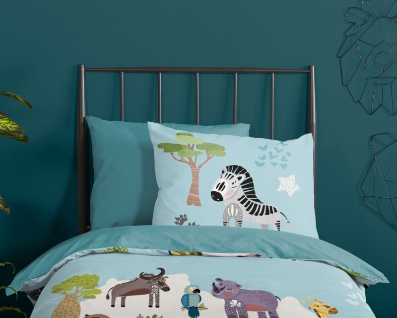 100% katoen dekbedset Afrikaanse dieren van Good Morning in 140 x 200/220 cm