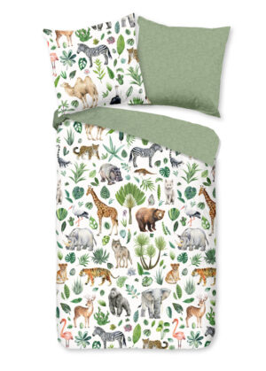 Good Morning dekbedovertrek Afrikaanse dieren / big five - Multicolor - 135 x 200 cm - 100% katoen