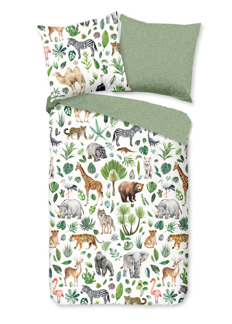 Good Morning dekbedovertrek Afrikaanse dieren / big five - Multicolor - 135 x 200 cm - 100% katoen
