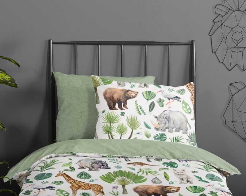 100% katoen dekbedset Afrikaanse dieren / big five van Good Morning in 140 x 200/220 cm