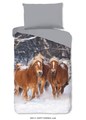 Good Morning dekbedovertrek Haflinger paarden - Multicolor - 140 x 200 cm - 100% katoen/flanel