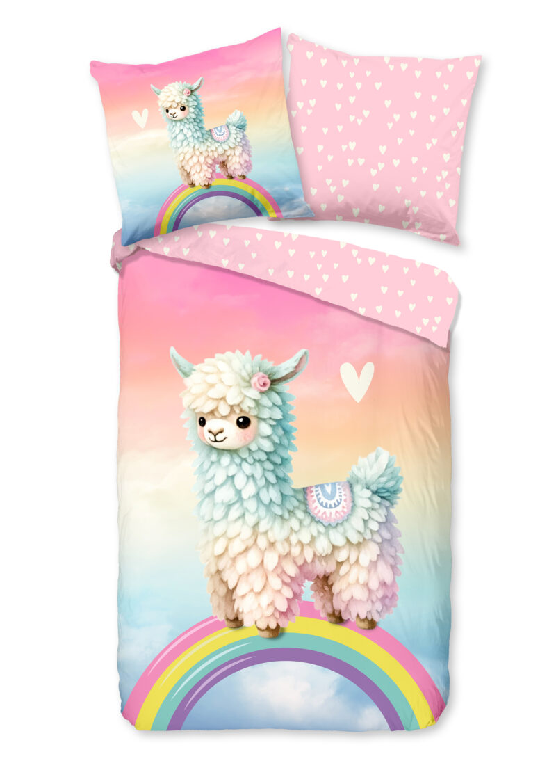 Good Morning dekbedovertrek Lama - Multicolor - 135 x 200 cm - 100% katoen