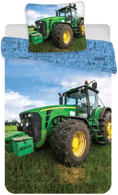 Good Morning dekbedovertrek Tractor Field - Multicolor - 140 x 200 cm - 100% katoen
