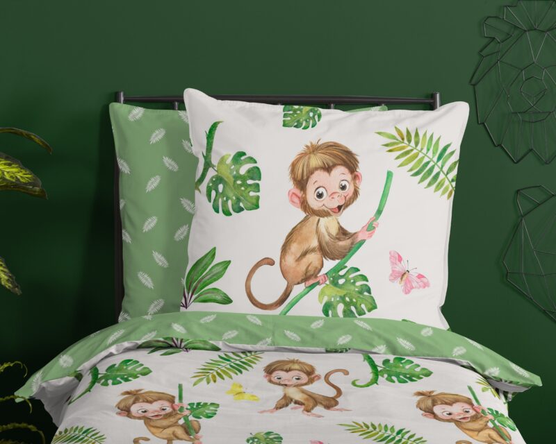 100% katoen dekbedset apen en bladeren van Good Morning in 135 x 200 cm