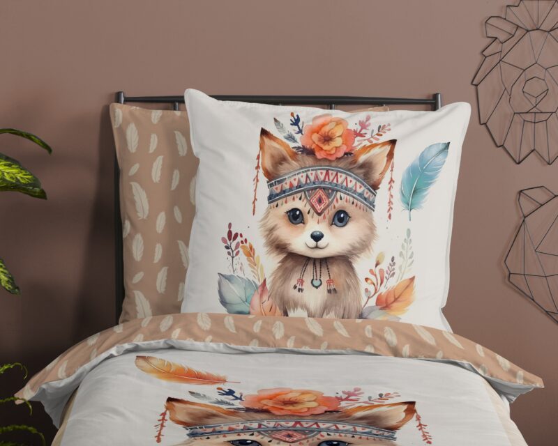 100% katoen dekbedset baby vos/ herfst thema van Good Morning in 135 x 200 cm