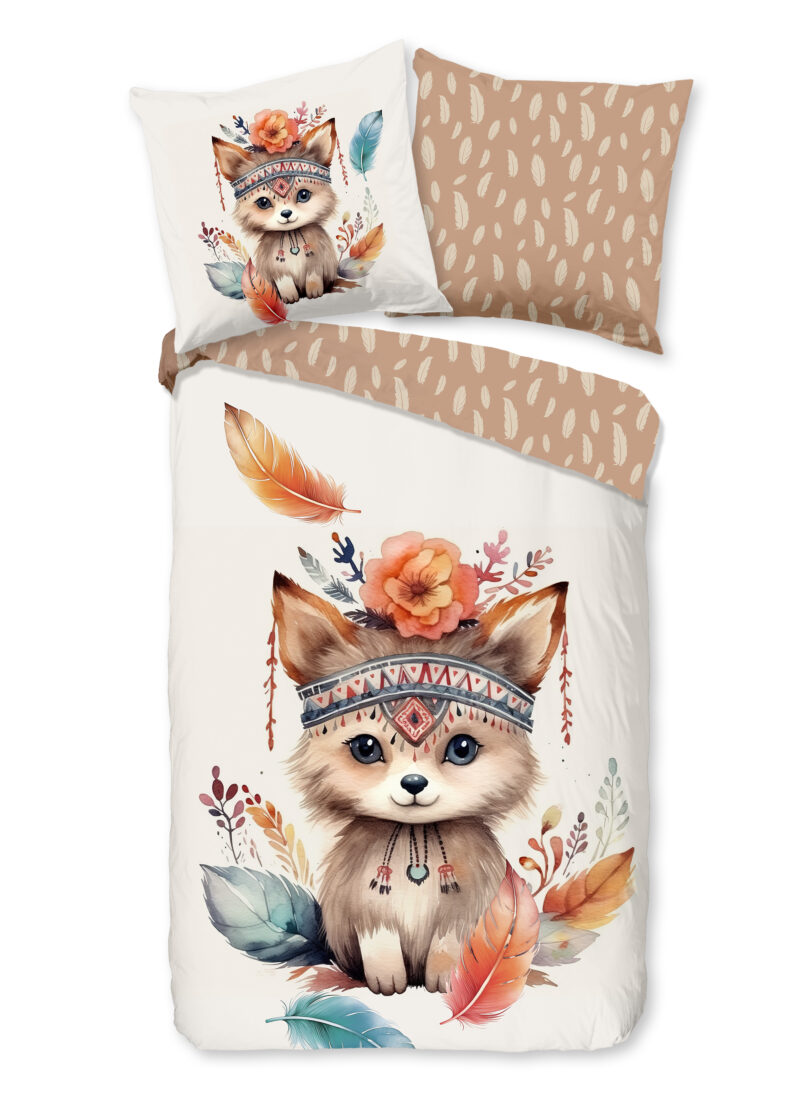 Good Morning dekbedovertrek baby vos/ herfst thema - Multicolor - 135 x 200 cm - 100% katoen