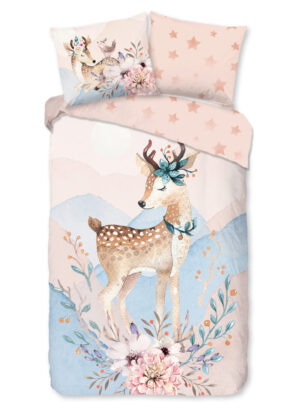 Good Morning dekbedovertrek bambi - Multicolor - 140 x 200/220 cm - 100% katoen/flanel