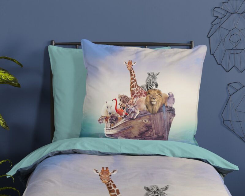 100% katoen dekbedset dieren van Good Morning in 135 x 200 cm - Blauw