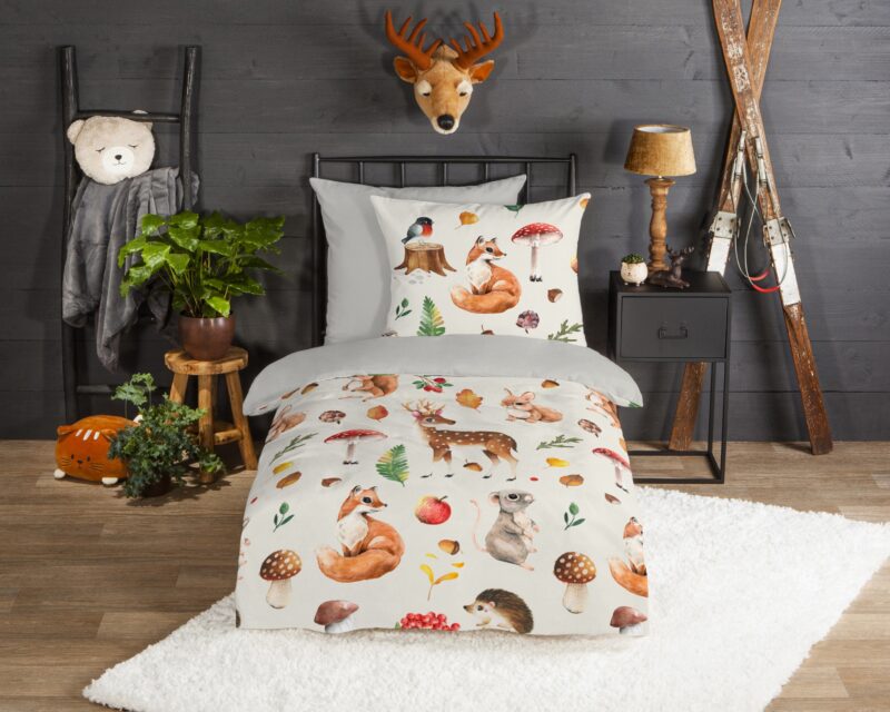 Dieren overtrek van Good Morning, 135 x 200 cm, kussensloop 80 x 80 cm